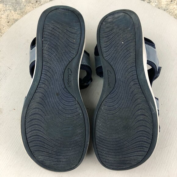 Clarks Women's Size 7M Cloudsteppers Mira Bay Denim Blue Strappy Sandals - Picture 10 of 15